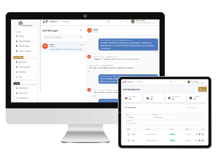 CRM backend for sales teams to manage communications